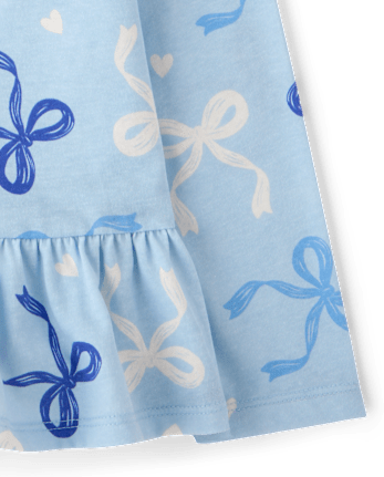 Toddler Girls Print Peplum Top - BLUE AIR