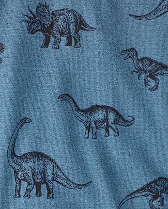 Boys Dino Snug Fit Cotton Pajamas - SHADOW BLUE