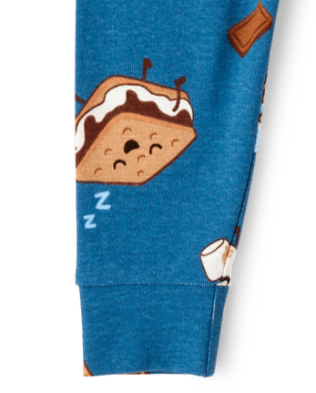 Baby And Toddler Boys S'mores Snug Fit Cotton Pajamas - SHADOW BLUE