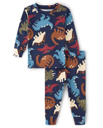 Baby And Toddler Boys Dino Snug Fit Cotton Pajamas - TIDAL