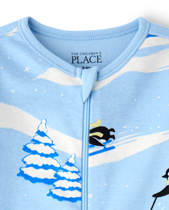 Baby And Toddler Boys Penguin Snug Fit Cotton Footed One Piece Pajamas - CLOUDLESS