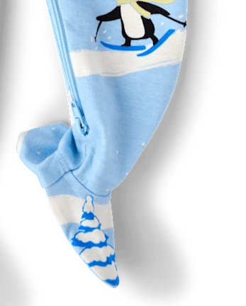 Baby And Toddler Boys Penguin Snug Fit Cotton Footed One Piece Pajamas - CLOUDLESS