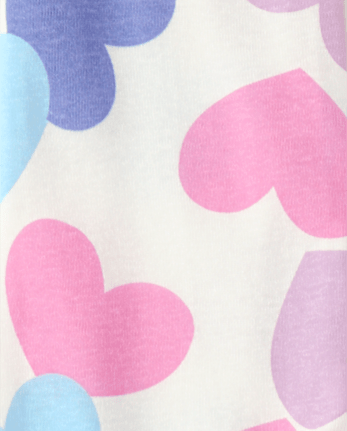 Baby And Toddler Girls Heart Snug Fit Cotton Footed One Piece Pajamas - LAVENDULA