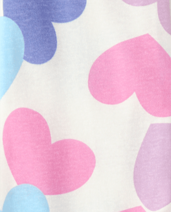 Baby And Toddler Girls Heart Snug Fit Cotton Footed One Piece Pajamas - LAVENDULA