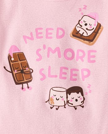 Girls S'mores Snug Fit Cotton Pajamas - ROSE MIST
