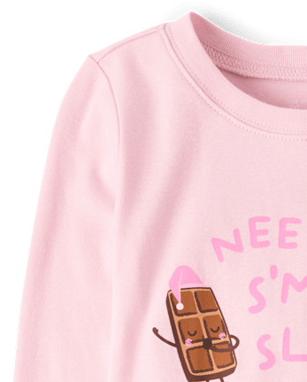 Girls S'mores Snug Fit Cotton Pajamas - ROSE MIST