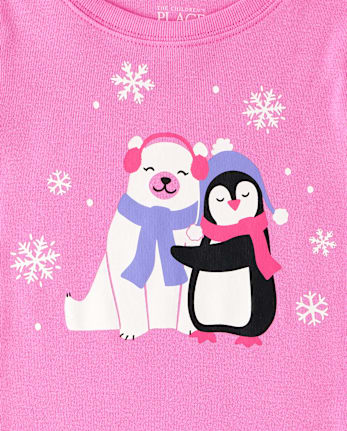Baby And Toddler Girls Winter Animals Snug Fit Cotton Pajamas - PERFECTLY PINK