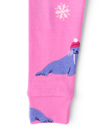 Baby And Toddler Girls Winter Animals Snug Fit Cotton Pajamas - PERFECTLY PINK
