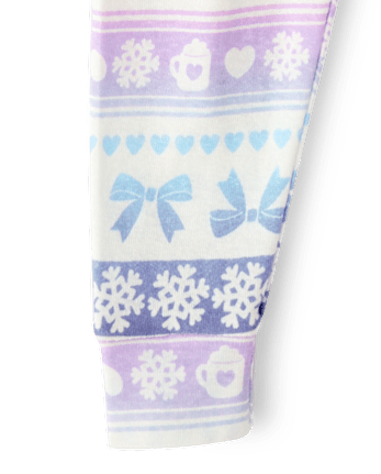 Baby And Toddler Girls Bow Fairisle Snug Fit Cotton Pajamas - SIMPLYWHT