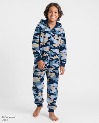 Boys Camo One Piece Pajamas - Cozy Fleece - CRUISE