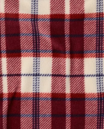 Boys Plaid Dream Fleece Pajama Pants - REDWOOD