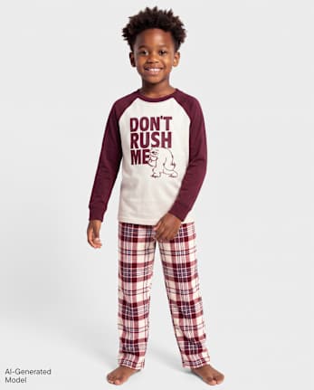 Boys Sloth Plaid Pajamas - HAY STACK