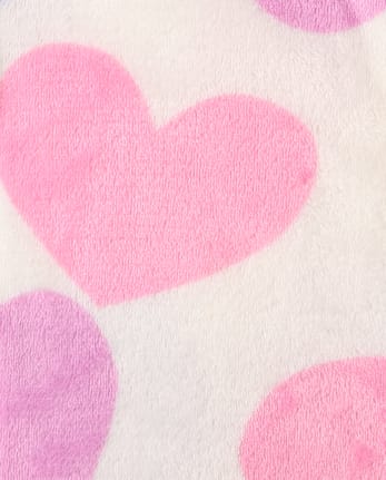 Girls Heart One Piece Pajamas - Cozy Fleece - LAVENDULA