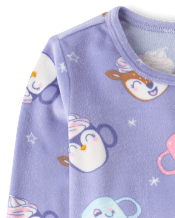 Girls Hot Cocoa Velour Pajamas - LAVENDULA