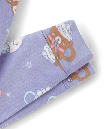 Girls Hot Cocoa Velour Pajamas - LAVENDULA
