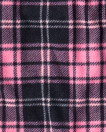 Girls Plaid Dream Fleece Pajama Pants - BLACK