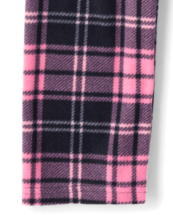 Girls Plaid Dream Fleece Pajama Pants - BLACK
