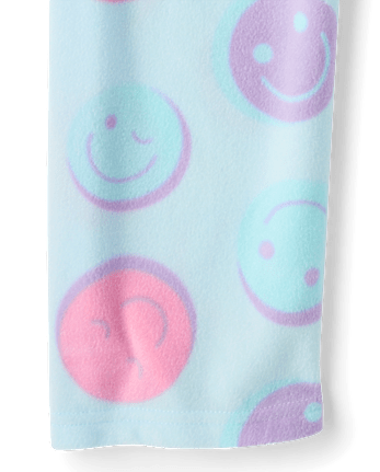 Girls Happy Face Dream Fleece Pajama Pants - ARCHERY BLUE NEON