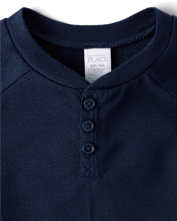 Boys Winter Fairisle Henley Pajamas - SAPPHIRE ICE CL