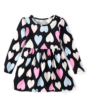 Baby And Toddler Girls Print Everyday Dress - BLACK
