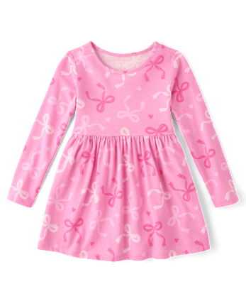 Baby And Toddler Girls Print Everyday Dress - YREKA PINK
