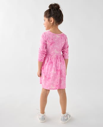 Baby And Toddler Girls Print Everyday Dress - YREKA PINK