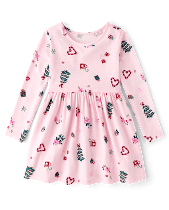 Baby And Toddler Girls Print Everyday Dress - ROSE MIST