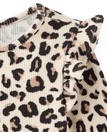 Baby And Toddler Girls Print Thermal Flutter Dress - HAY STACK