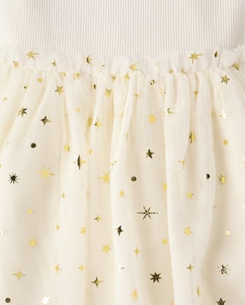 Toddler Girls Glitter Tutu Dress - FAIR IVORY