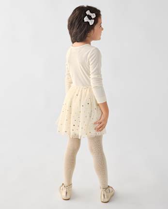 Toddler Girls Glitter Tutu Dress - FAIR IVORY