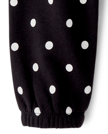 Ensemble 2 pièces en polaire premium orné pour petites filles - BLACK