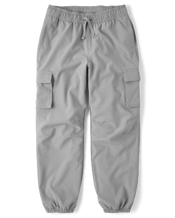 Boys Lined Cargo Jogger Pants - WEATHERED STEEL