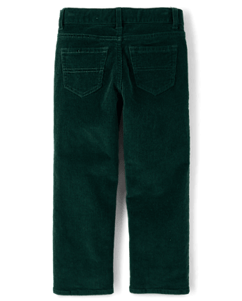 Boys Corduroy Straight Pants - BALT GREEN