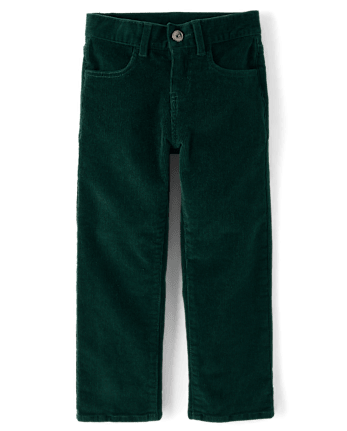 Boys Corduroy Straight Pants - BALT GREEN