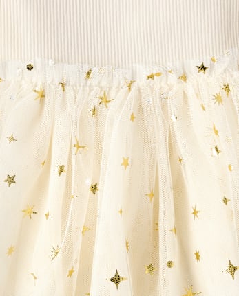 Baby Girls Sueded Rib Tutu Dress - FAIR IVORY 1