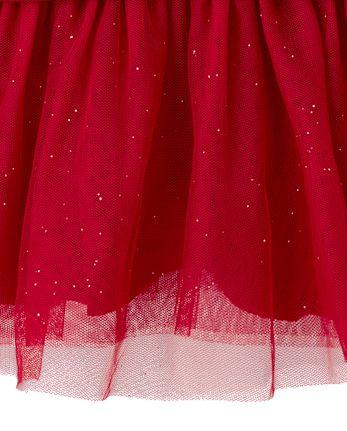 Baby And Toddler Girls Sequin Sweatshirt Dress - RED OCHRE