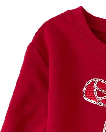 Baby And Toddler Girls Sequin Sweatshirt Dress - RED OCHRE