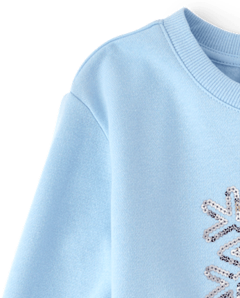 Baby And Toddler Girls Sequin Sweatshirt Dress - BLUE AIR