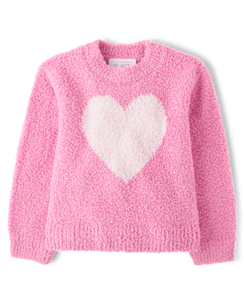 Toddler Girls Intarsia Sweater - PERFECTLY PINK