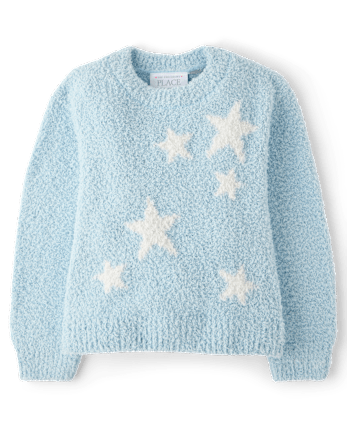 Toddler Girls Intarsia Sweater - BLUE AIR