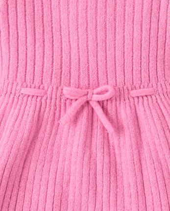 Baby And Toddler Girls Shimmer Ribbed Sweater Dress - PERFECTLY PINK