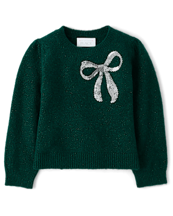 Toddler Girls Intarsia Sweater - BALT GREEN