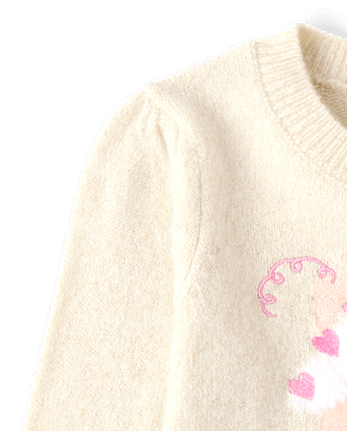 Toddler Girls Intarsia Sweater - FAIR IVORY
