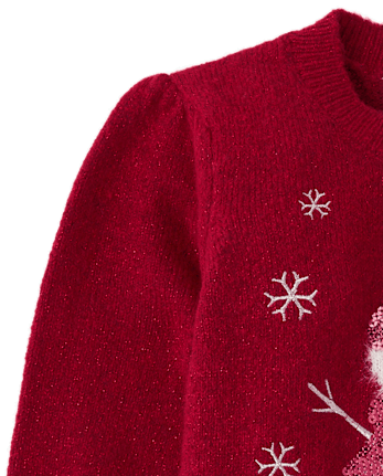 Pull en jacquard pour petites filles - RED OCHRE