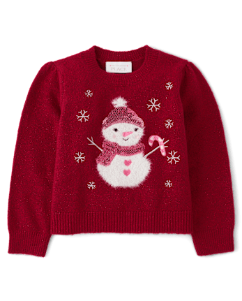 Pull en jacquard pour petites filles - RED OCHRE