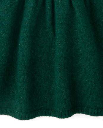 Baby And Toddler Girls Sequin Flutter Sweater Dress - BALT GREEN