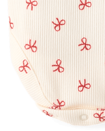 Baby Girls Bow Bubble Skirt 2-Piece Playwear Set - RED OCHRE