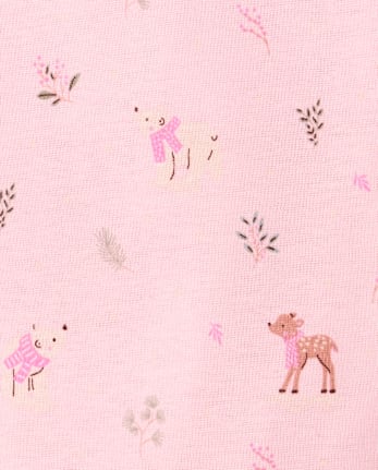 Baby Girls Winter Animals Bodysuit 4-Pack - PERFECTLY PINK