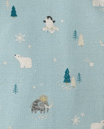 Baby Boys Winter Animals Bodysuit 4-Pack - DUSKY BLUE CL