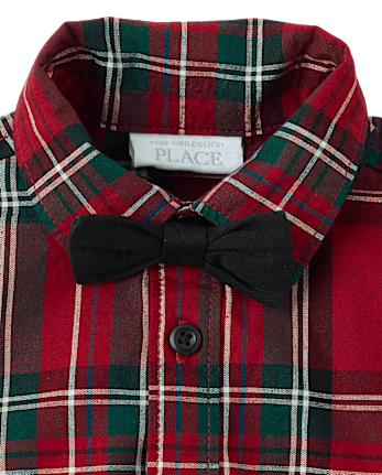Baby Boys Dad And Me Plaid 2-Piece Outfit Set - RED OCHRE